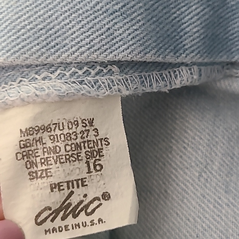 Vintage  80s High Waisted Chic Jeans Size 16 - Picture 5 of 7